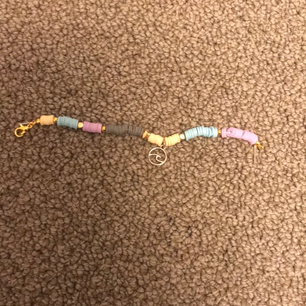Homemade clay bead bracelet